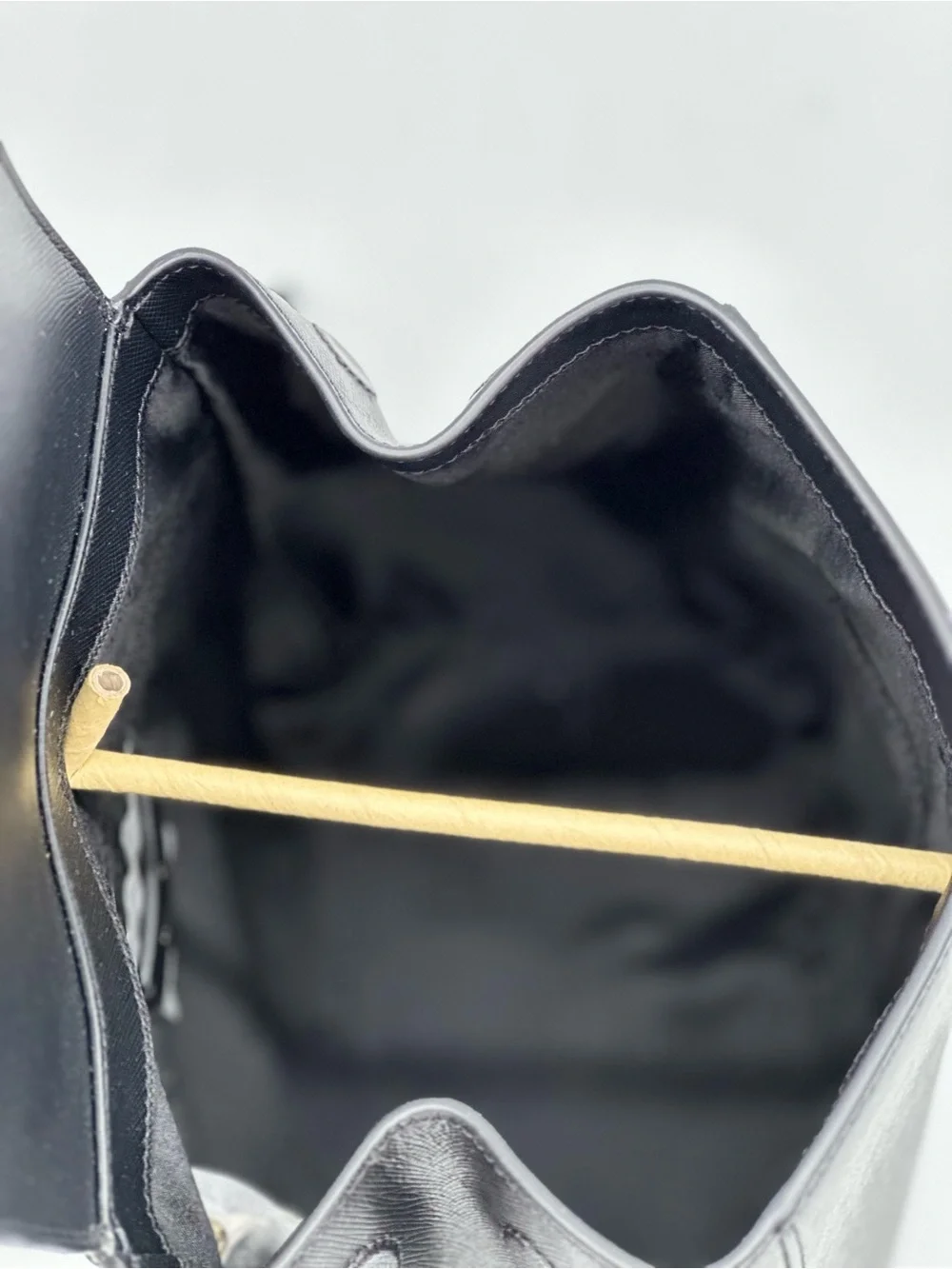 kate spade Black Saffiano Leather Flap Backpack